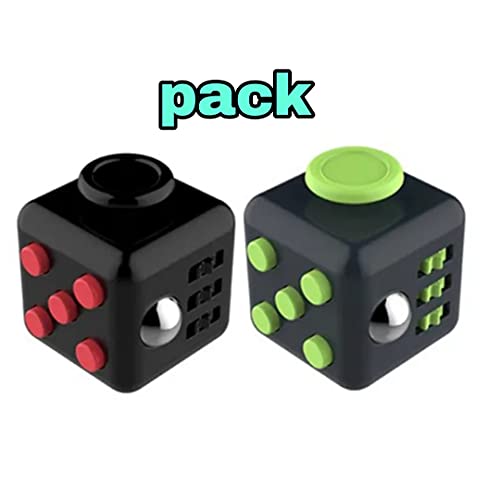 Juguete Cubo FidgetToys mágico,cube Anti-ansiedad Anti-Stress Cube FidgetToy para niños,Adolescentes y Adultos Stress Reliever (Pack de 2)