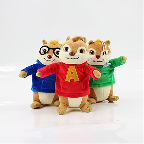 Juguete de Peluche 3 unids / Lote 20 cm Alvin y Las Ardillas Alvin Simon Theodore Felpa pedante muñeca de Dibujos Animados Juguete película Caliente Suave Peluche de ratón