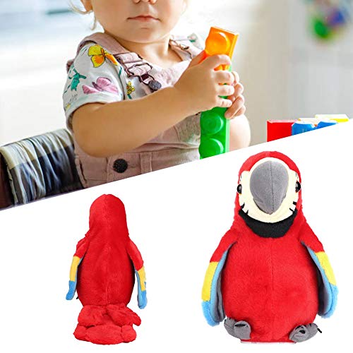 Juguete de Peluche de Loro Parlante, Juguete de Peluche de Loro Parlante de Mascota de Imitación Muñeca de Juguete de Loro Parlante Encantador para Niños (rojo)