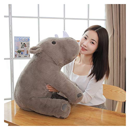 Juguete de peluche Muñecas de rinoceronte de dibujos animados Rinoceronte Rinoceronte Rhinoceros Rinoceronte Peluche Muñeca Juguete Bebé Durmiente Muñeca Decoración de la habitación regalo de cumpleañ