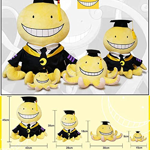 Juguete de peluche para el aula, pulpo divertido Koro Sensei, muñeca de peluche Plushie para aficionados al anime niños (tipo 1, 30 cm)