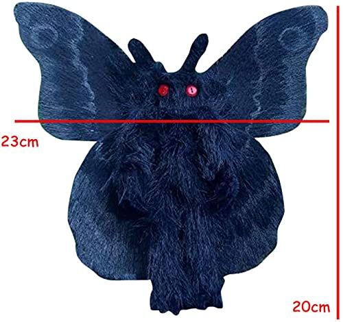 Juguete de peluche para Halloween, gótico, polilla malvada, muñeca Plushie con ojos rojos brillantes, gran regalo para niños y niñas, cumpleaños, animales de peluche, decoración del hogar (negro)