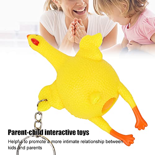 Juguete de Pollo de Descompresión, Gracioso Pollo Squishy Toys Apriete el Huevo que Pone, Pollo de Goma Reducir el Estrés Llavero de Bola de Alivio Llaveros Exprimir Pollo Juguetes Ventilar la(#1)