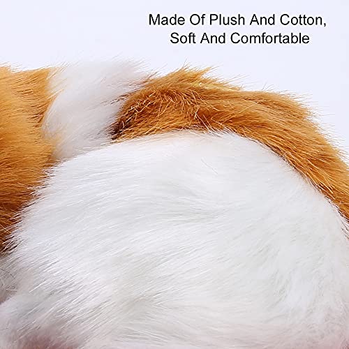 Juguete para Perros de Peluche, para niños, Juguetes de Peluche, simulación, muñeca Animal, Perros de Peluche para Dormir con Sonido para niños(Yellow-White)