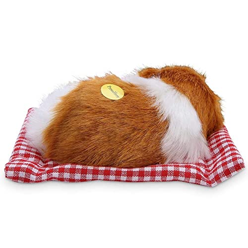 Juguete para Perros de Peluche, para niños, Juguetes de Peluche, simulación, muñeca Animal, Perros de Peluche para Dormir con Sonido para niños(Yellow-White)