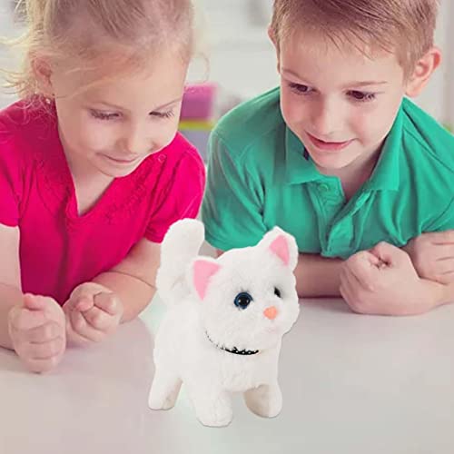 Juguete Robot Interactivo De Felpa con Forma De Gato, con Movimiento De Cola, Caminando Y Ladrando, Gatito Robot Eléctrico Realista, Regalo De Cumpleaños Y Navidad para Niños Y Niñas