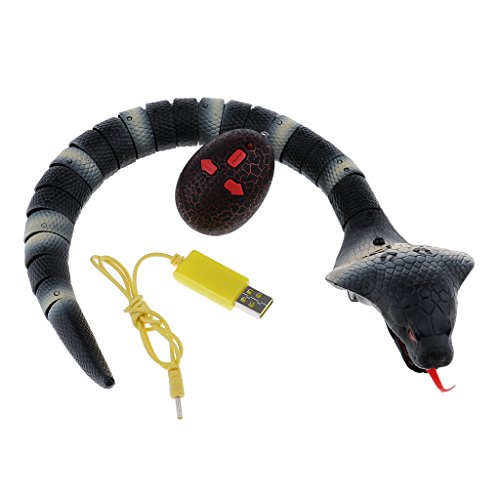 Juguete Serpiente de Cascabel Modelo de Control Remoto Juguete de Truco Broma - Negro