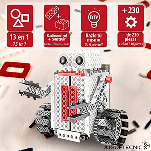 JUGUETECNIC │ Kit de Robots 4 en 1 | Robótica Stem teledirigidos para Montar │ Juguetes de construcción para niños │ 233 Piezas