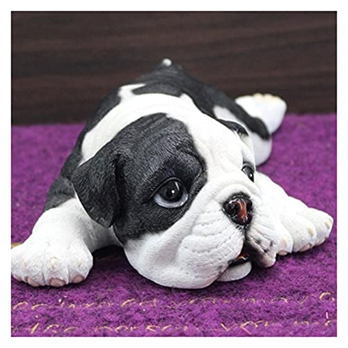 Juguetes Blandos Bulldog Realista simulación Juguete acostado y durmiendo Bulldog Cachorro figurilla como una Estatua de la Vida Francia-Home Garden Juguetes de Peluche Ylcxdm (Color : C)