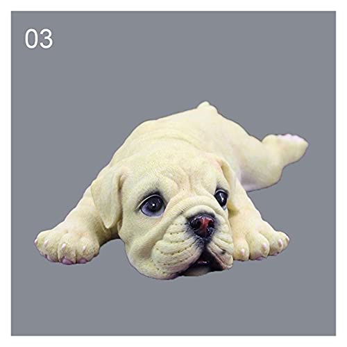 Juguetes Blandos Bulldog Realista simulación Juguete acostado y durmiendo Bulldog Cachorro figurilla como una Estatua de la Vida Francia-Home Garden Juguetes de Peluche Ylcxdm (Color : C)