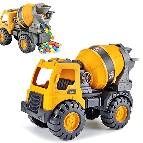 Juguetes de camión amarillo, camión mezclador de cemento con motor de fricción, vehículo de construcción grande, camión de construcción de juguete, juguetes para niños, juego de simulación, regalo de