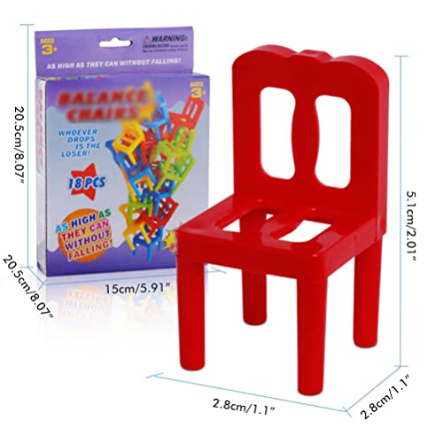 Juguetes de equilibrio Sillas de plástico-Sillas de equilibrio Juego de apilamiento Inteligencia multijugador Juego de equilibrio Silla en silla Sillas apilables Juego de torre para fiestas familiares