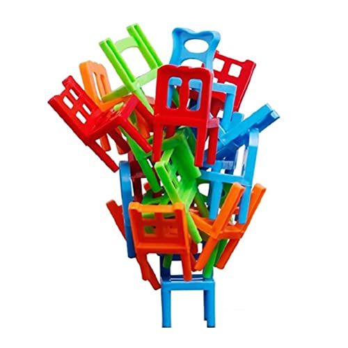 Juguetes de equilibrio Sillas de plástico-Sillas de equilibrio Juego de apilamiento Inteligencia multijugador Juego de equilibrio Silla en silla Sillas apilables Juego de torre para fiestas familiares