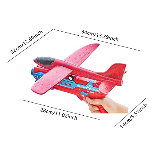 Juguetes de lanzamiento de aviones, juguete de avión de catapulta, juguete de avión para niños, modelo de expulsión de un clic, juego de disparos de avión de espuma con un avión grande, 7 5 balas sua