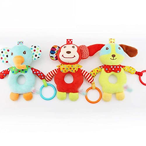 Juguetes de saqueador de bebé, Juguetes de Cochecito Infantil Colorido Juguetes para automóviles Lavables, Juguetes para Colgar para niños para Cuna con Anillo de traqueteo, Espejo