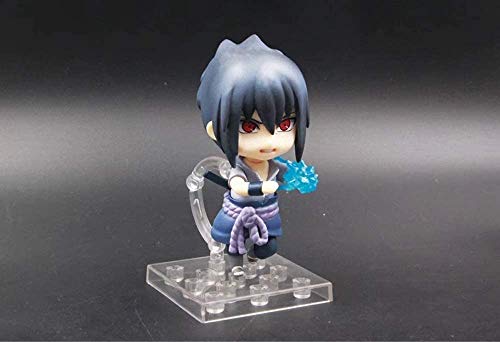 Juguetes modelo Carácter Naruto Uchiha Sasuke Q versión Nendoroid intercambiable cara móvil Figura PVC juego de dibujos animados animado regalos Modelo estatua figura de juguete coleccionables Decorac