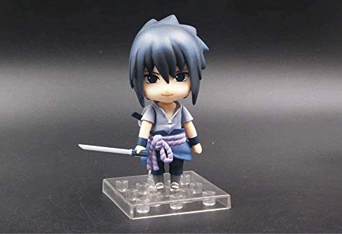 Juguetes modelo Carácter Naruto Uchiha Sasuke Q versión Nendoroid intercambiable cara móvil Figura PVC juego de dibujos animados animado regalos Modelo estatua figura de juguete coleccionables Decorac