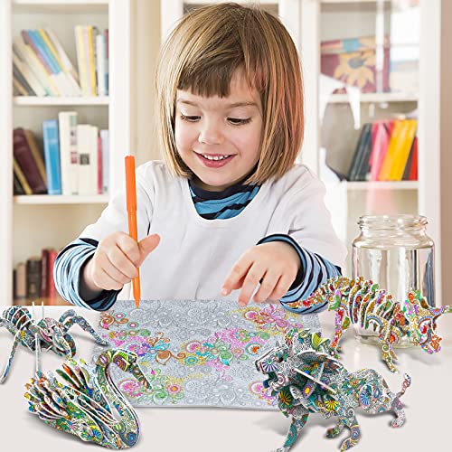 Juguetes para niños de 4 a 12 años para niñas y niñas, 3D puzzle para colorear artes y oficios para niños de 5 a 6 7 caballos, regalo para niñas 8 9 10 años regalos de cumpleaños (Estilo 1)