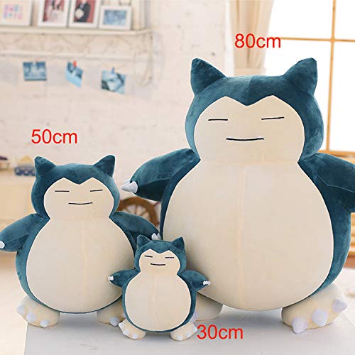 Jumbo Snorlax Plush 50cm Kabigon Soft Toy Animal Almohada Muñeca Sufrió Abrazando Almohada Figura Mullida Regalo para Niños (Small Mouth-50cm)