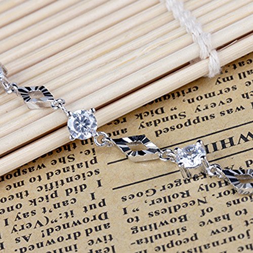 JUNGEN Pulsera de Plata de Elegante con Circón de Cristal para Mujeres niñas Accesorios de joyería Moda