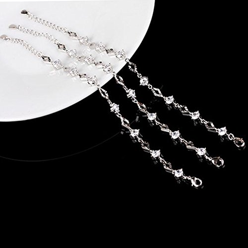 JUNGEN Pulsera de Plata de Elegante con Circón de Cristal para Mujeres niñas Accesorios de joyería Moda