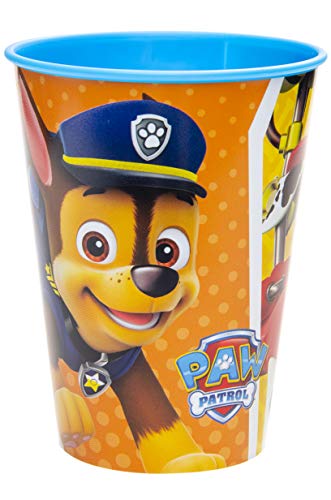 JuniorToys Juego de vasos de la Patrulla Canina de 230 ml con Chase Rocky Marshall, ideal como regalo para cumpleaños infantiles, diseño estable de plástico (juego de 4)