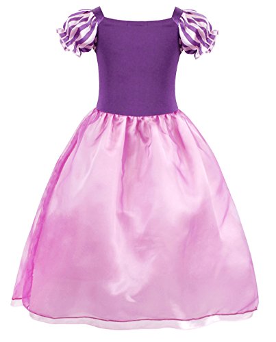 Jurebecia Disfraz Princesa Niñas Vestido de Princesa Cosplay Niña Fiesta de Cumpleaños Costume Halloween Party Dress Up Vestidos Vestir 10-12 Años Púrpura