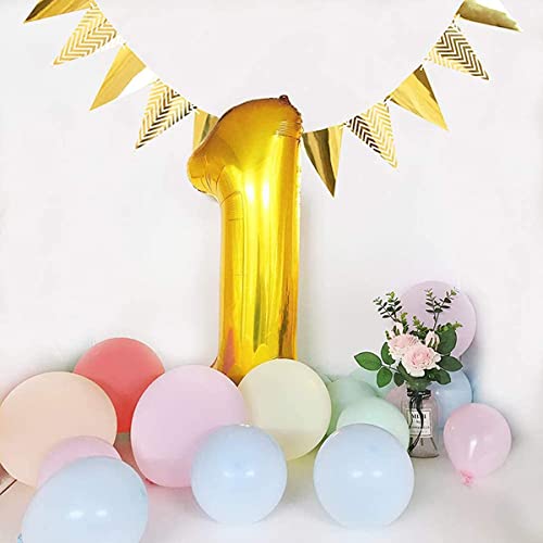 Jxuzh Globo de 10 cumpleaños dorado con número 10 gigante dorado de aluminio globos de helio con números grandes 10 años grandes XXL Happy Birthday de 32 pulgadas cumpleaños gigante para niñas y niños