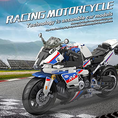 JYFLY Juego de construcción de moto para BMW S1000RR, juego de construcción de tecnología de carreras compatible con Lego Technic – 819 piezas