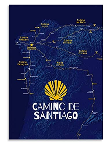 JYSHC Camino De Santiago Mapa Carteles Rompecabezas De Madera 1000 Piezas Juguetes para Adultos Juego De Descompresión Zf061Ds