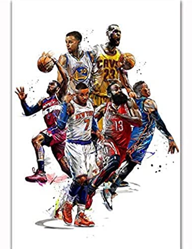 JYSHC Jigsaw Puzzle 1000 Piezas Lebron James Harden Westbrook Baloncesto Estrellas Carteles Madera Juguetes para Adultos Juego De Descompresión Fe274Jw