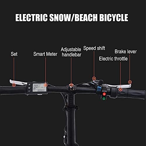 JYTFZD WENHAO Mountain Snow Electric Bicycle Bicycle Road Bike Bici de 20 Pulgadas Sistema de Frenos de Disco mecánico de Velocidad de Grasa 7 (Negro)