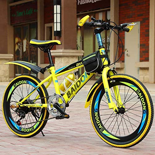 JYTFZD Yuchen- Bicicletas de 20 Pulgadas Niños Bici de montaña Adulto Bicicleta Masculino y Femenino Cross Country Boy Bicicleta Bicicleta (Color: Amarillo, Tamaño: 20 Pulgadas)