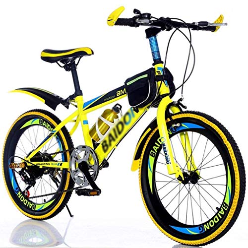 JYTFZD Yuchen- Bicicletas de 20 Pulgadas Niños Bici de montaña Adulto Bicicleta Masculino y Femenino Cross Country Boy Bicicleta Bicicleta (Color: Amarillo, Tamaño: 20 Pulgadas)