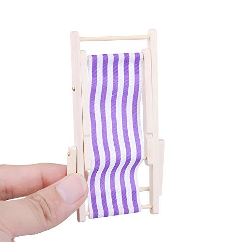 JZK 4 x Miniatura Playa de Madera Plegable Silla casa de muñecas Juguetes para Dollhouse Muebles Jardin Interior Accesorios