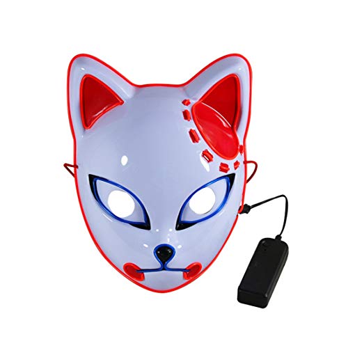 Kamado Tanjirou Demon Slayer Mascarilla Gato Replica Luz LED Luminosa Brillante Kimetsu No Yaiba Juguete Comic Cosplay Props Adultos