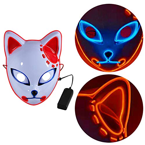 Kamado Tanjirou Demon Slayer Mascarilla Gato Replica Luz LED Luminosa Brillante Kimetsu No Yaiba Juguete Comic Cosplay Props Adultos