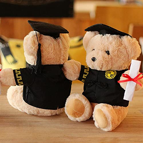 KANGDILE Osos de graduación con Gorra Negra, 2021 Regalo de graduación de 10 Pulgadas Muñecas de Peluche de Peluche de 10 Pulgadas, decoración de Regalo de graduación para Todos los niños