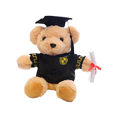 KANGDILE Osos de graduación con Gorra Negra, 2021 Regalo de graduación de 10 Pulgadas Muñecas de Peluche de Peluche de 10 Pulgadas, decoración de Regalo de graduación para Todos los niños