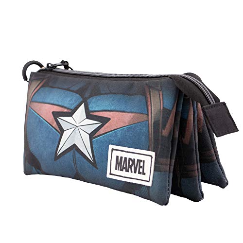 KARACTERMANIA Capitán América Chest-Estuche Portatodo Triple HS, Negro