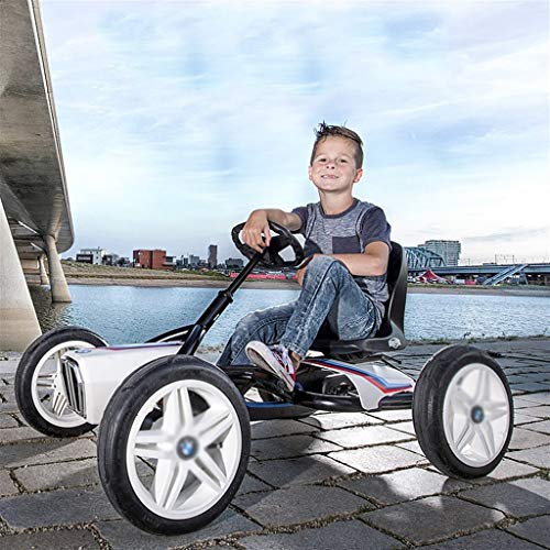 Kart Negro Kart De Pedal De Cuatro Ruedas para Niños Carreras De Bicicletas Ajuste De Tres Velocidades del Asiento Carreras Coche De Juguete (Color : Black, Size : 115 * 69 * 63cm)