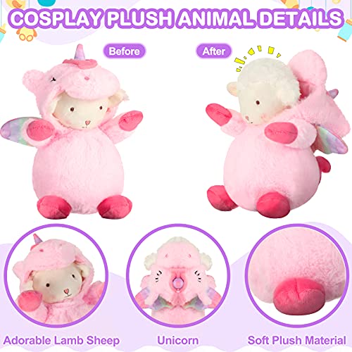 Kasyat Animales de Peluche de 8 Pulgadas Ovejas de Disfraz Animales de Peluche Oveja Cordero Peluche Suave Animales Lindo de Decoraciones Rellenas de Felpa Grandes Realistas (Unicornio)