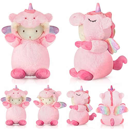 Kasyat Animales de Peluche de 8 Pulgadas Ovejas de Disfraz Animales de Peluche Oveja Cordero Peluche Suave Animales Lindo de Decoraciones Rellenas de Felpa Grandes Realistas (Unicornio)