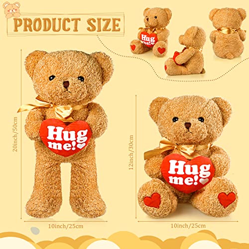 Kasyat Osito de Peluche de Novia Osito de Peluche Pequeño con Corazón Rojo Oso de Peluche San Valentín para Ella Oso de San Valentín de Niños Juguete Oso Peluche (Hug Me, Material Felpa)