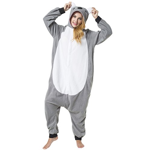 Katara-(10+ Modelos) Kigurumi Pijamas Disfraz de Animal Halloween Carnaval, Adultos, Color koala, Talla 145-155cm (1744) , color/modelo surtido