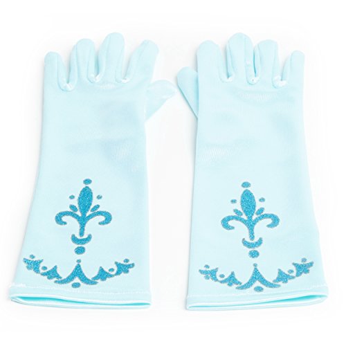 Katara 1098 - Guantes de Princesa Accessorio de Disfraz Halloween, Carnaval, Cumpleaños - Niñas de 2-9 Años, Azul Claro