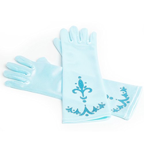 Katara 1098 - Guantes de Princesa Accessorio de Disfraz Halloween, Carnaval, Cumpleaños - Niñas de 2-9 Años, Azul Claro