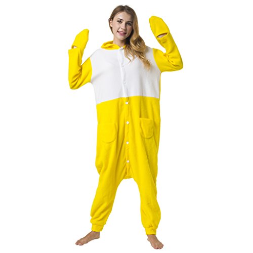 Katara 1744 - Kigurumi Pijamas Disfraz de Animal - Traje de Noche con Capucha - Adultos Unisexo - Pollito, XL