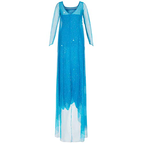 Katara 1768 - Vestido de Princesa Elsa Reina de Hielo - Vestido Elegante, Disfraz de Carnaval, Mujeres, Azul, S