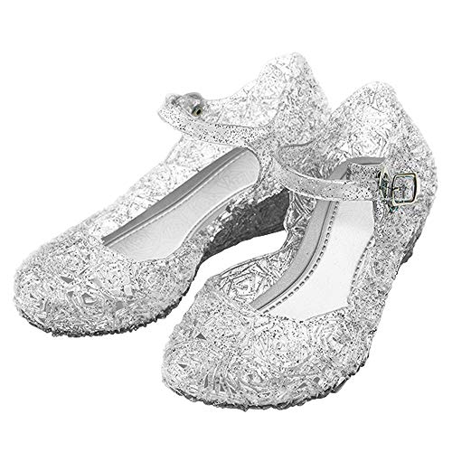 Katara-Zapatos De Princesa Con Cuña Disfraz Niña, color blanco, EU 33 (Tamaño del fabricante: 35) (ES10)